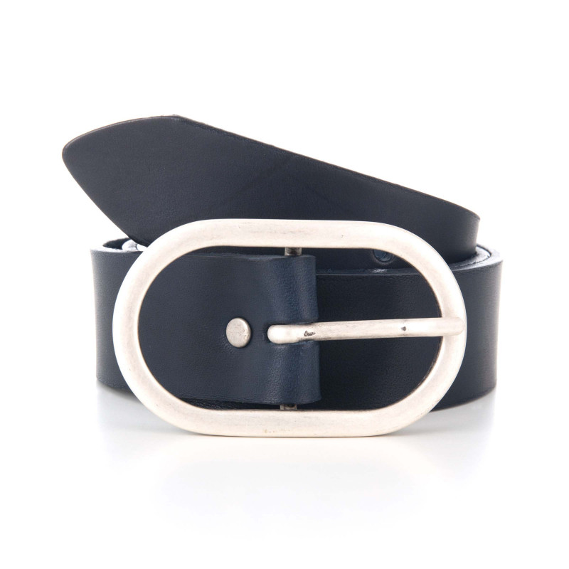 ceinture large cuir bleu jules & jenn
