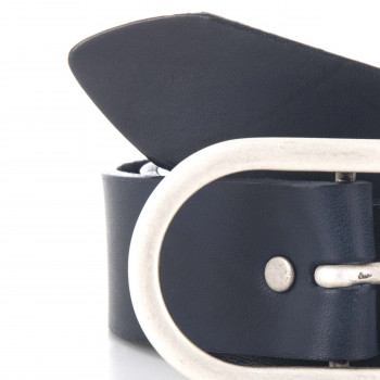 vue serree ceinture large cuir bleu jules & jenn