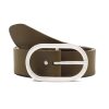 ceinture large cuir kaki jules & jenn