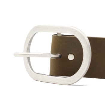 vue boucle ceinture large cuir kaki jules & jenn