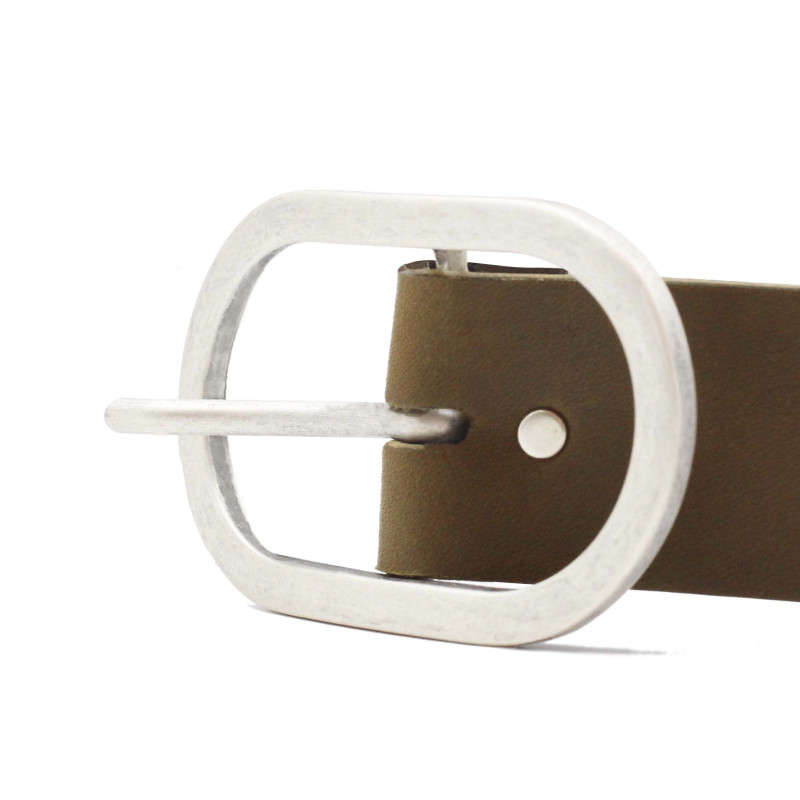 vue boucle ceinture large cuir kaki jules & jenn