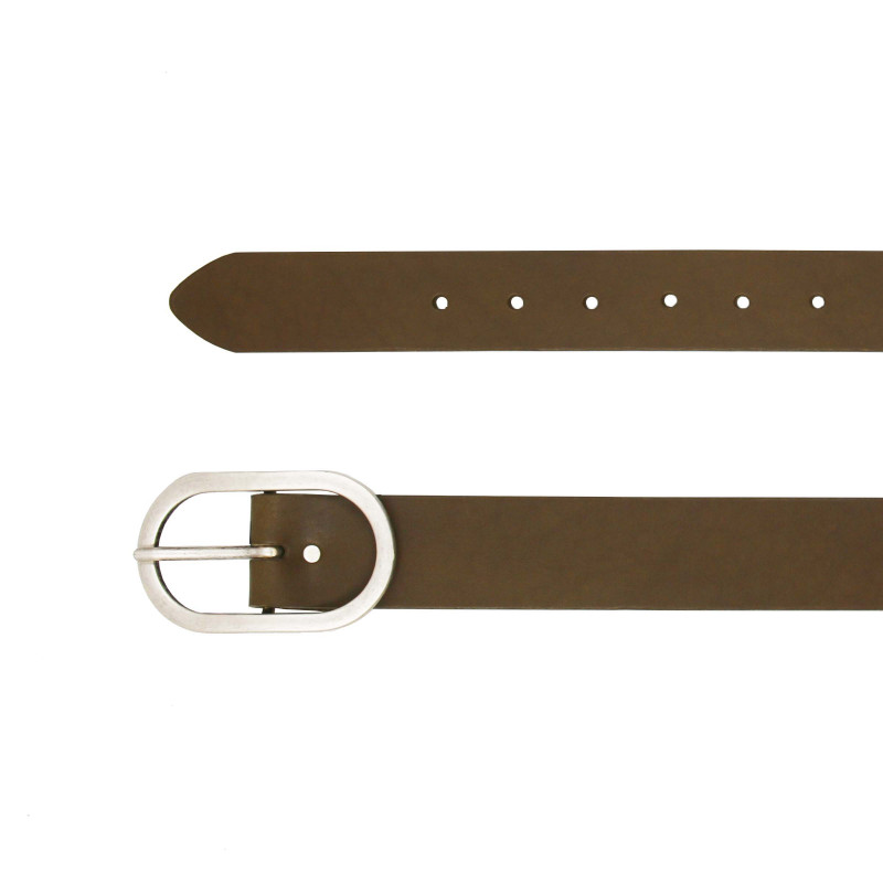 vue dessus ceinture large cuir kaki jules & jenn