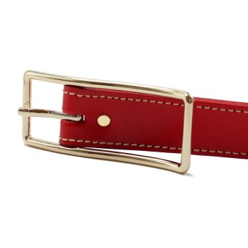 vue boucle ceinture papillon cuir rouge jules & jenn