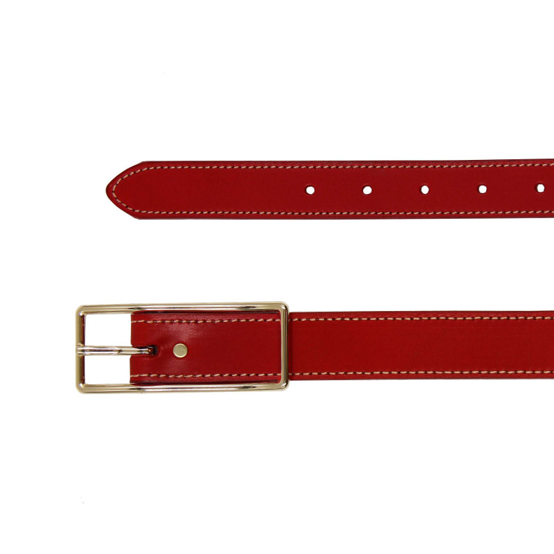 vue dessus ceinture papillon cuir rouge jules & jenn