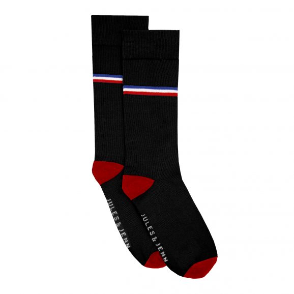 Chaussettes rayées coton noir blanc