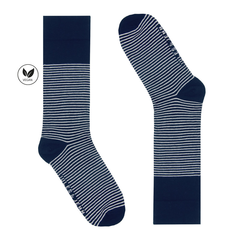 vue cote chaussettes rayees coton bleu gris jules & jenn