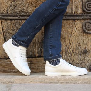 vue portee chaussettes rayées coton bleu gris jules & jenn