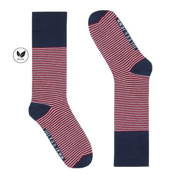 vue cote chaussettes rayees coton bleu rouge jules & jenn