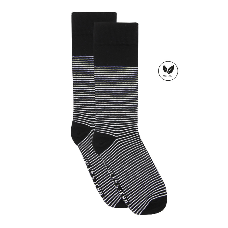 chaussettes rayees coton noir blanc jules & jenn