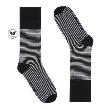 vue cote chaussettes rayees coton noir blanc jules & jenn