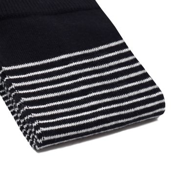 vue serree chaussettes rayees coton noir blanc jules & jenn