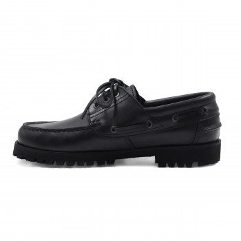 vue interieur chaussures bateau crantees cuir noir jules & jenn