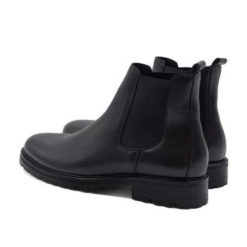 vue arriere chelsea boots crantees cuir noir jules & jenn