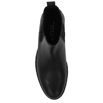 vue dessus chelsea boots crantees cuir noir jules & jenn