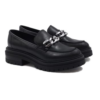 mocassins crantes cuir noir jules & jenn