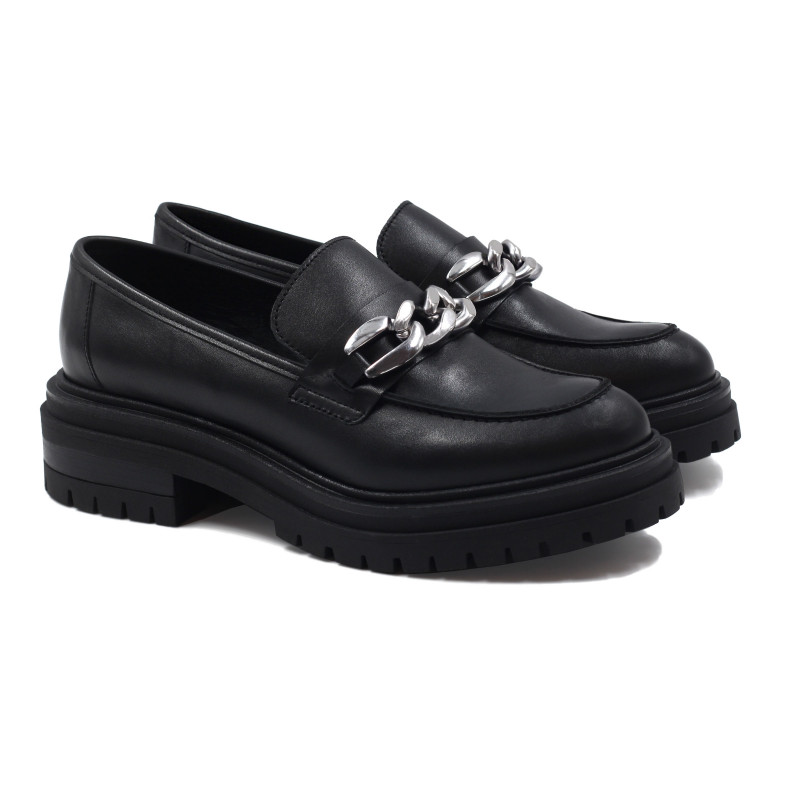 mocassins crantes cuir noir jules & jenn
