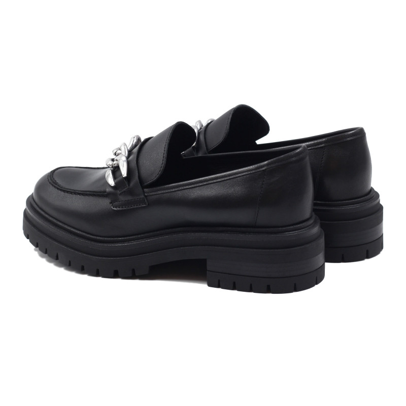 vue arriere mocassins crantes cuir noir jules & jenn