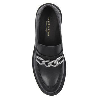 vue dessus mocassins crantes cuir noir jules & jenn