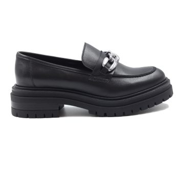 vue exterieur mocassins crantes cuir noir jules & jenn