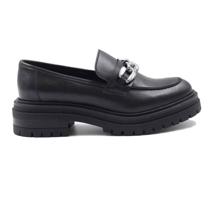 vue exterieur mocassins crantes cuir noir jules & jenn