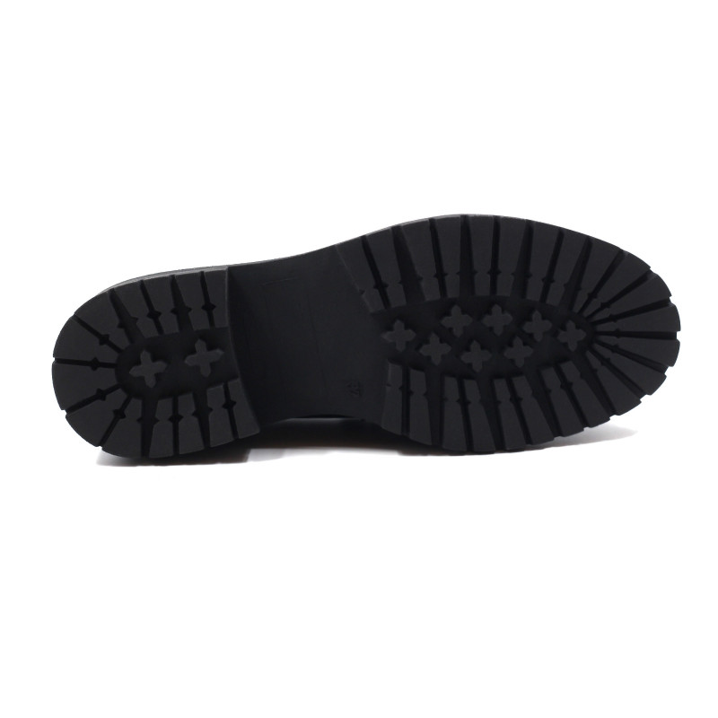 vue dessous mocassins crantes cuir noir jules & jenn