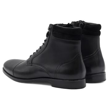 vue arriere ranger boots à col cuir noir jules & jenn