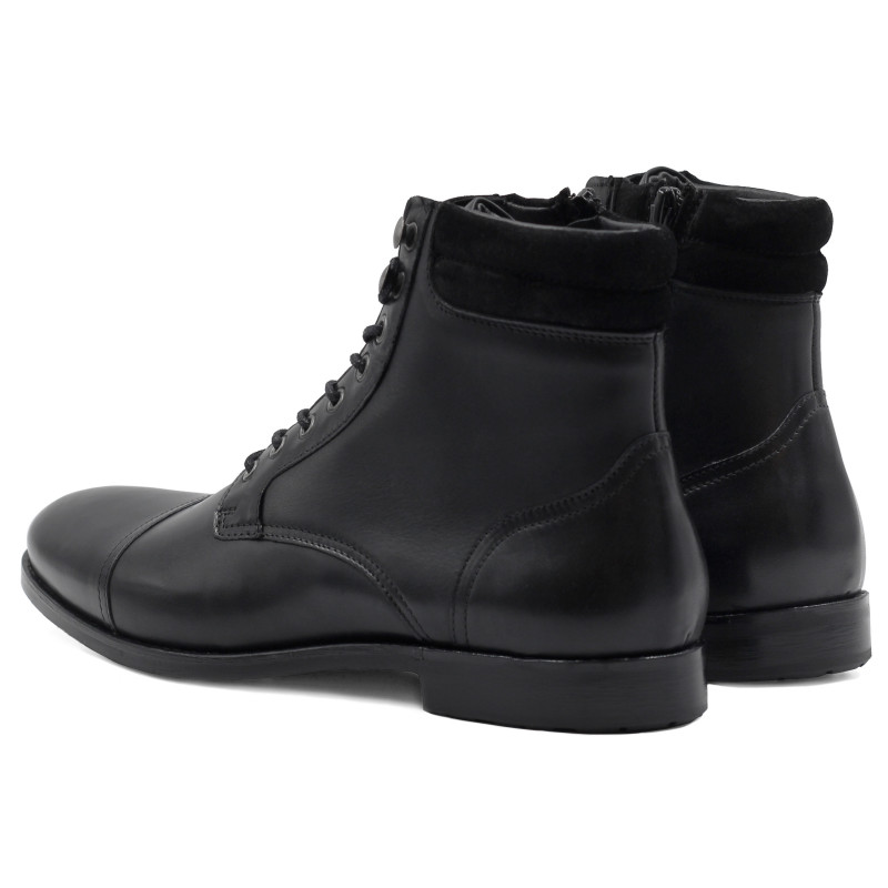 vue arriere ranger boots à col cuir noir jules & jenn