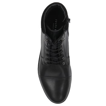 vue dessus ranger boots à col cuir noir jules & jenn