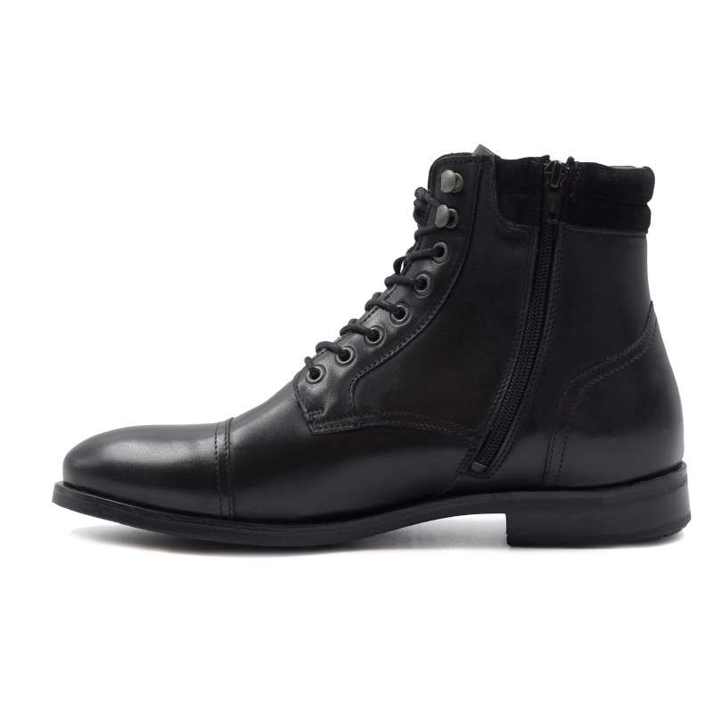 vue interieure ranger boots à col cuir noir jules & jenn