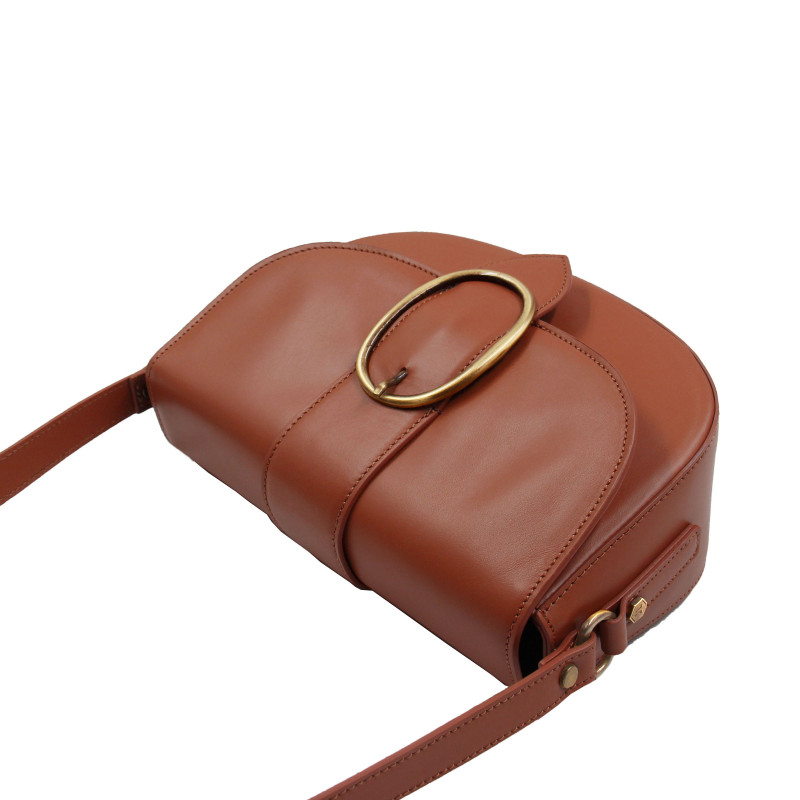 vue dessus sac boucle cuir brique jules & jenn