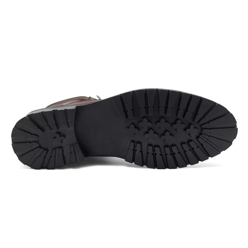 vue dessous boots montagne cuir marron jules & jenn
