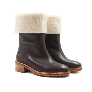bottes fourrees cuir marron jules & jenn