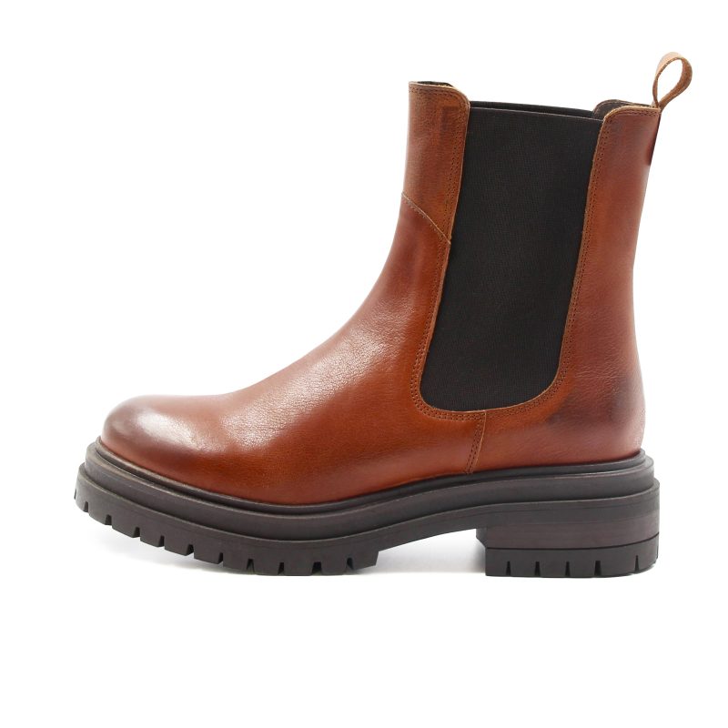 vue interne bottines chelsea crantees cuir cognac jules & jenn