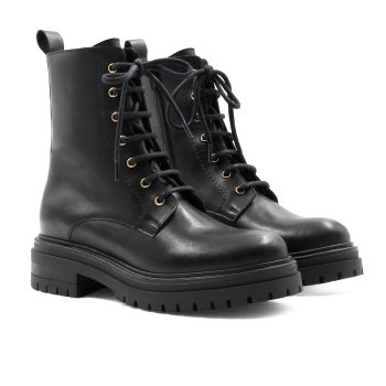 bottines ranger crantees cuir noir jules & jenn
