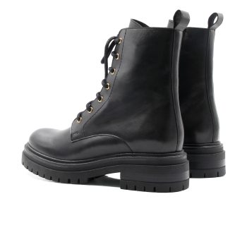 vue arriere bottines ranger crantees cuir noir jules & jenn