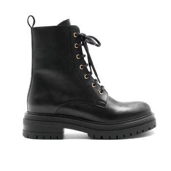 vue profil bottines ranger crantees cuir noir jules & jenn