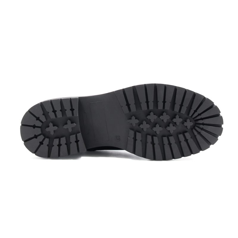 vue dessous bottines ranger crantees cuir noir jules & jenn