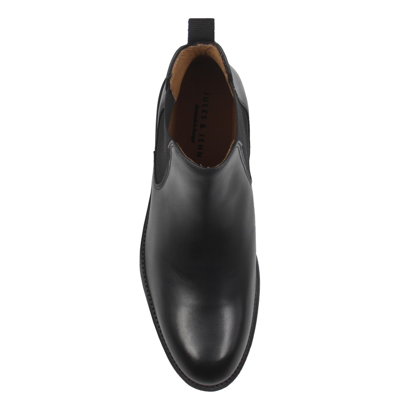 vue dessus chelsea boots ville cuir noir jules & jenn
