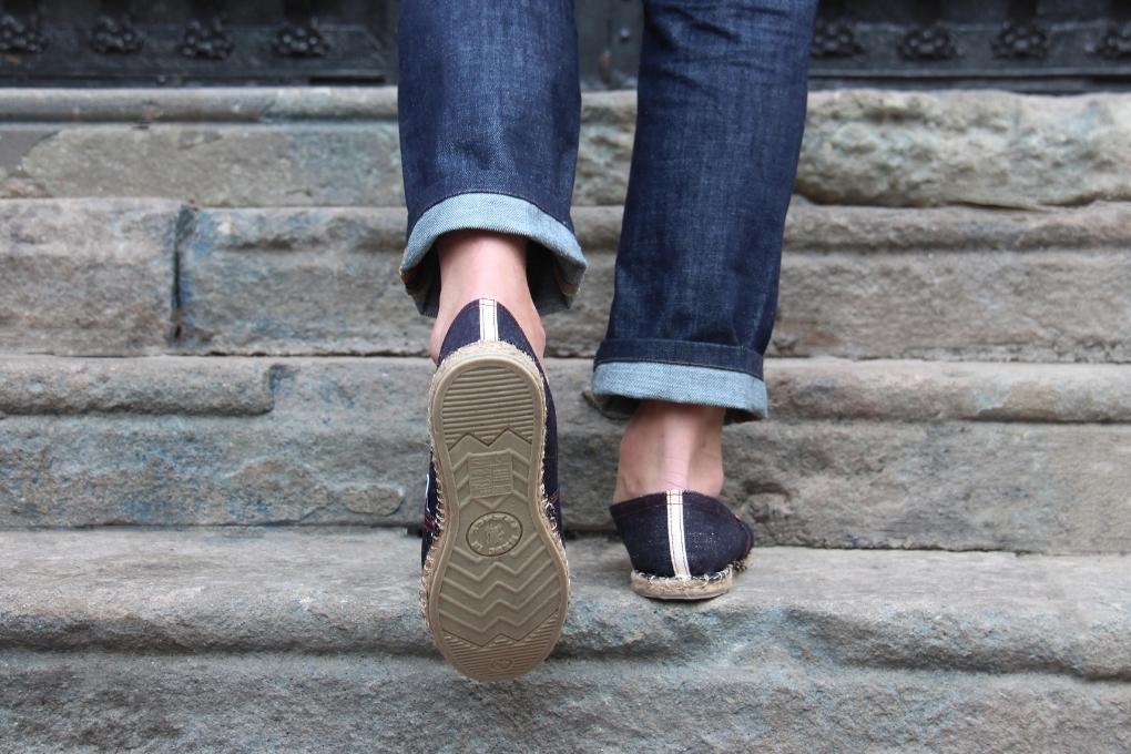 espadrille en jean avec atelier tuffery