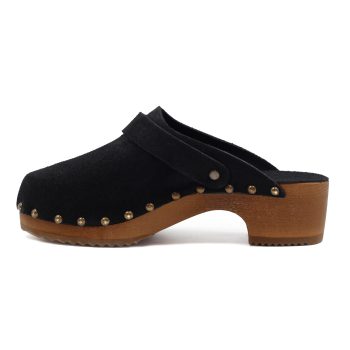 vue interieur sabots bois brides cuir daim noir jules & jenn
