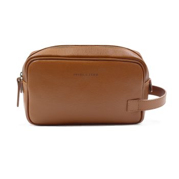 trousse de toilette cuir grave cognac jules & jenn