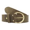 ceinture boheme cuir daim kaki jules & jenn