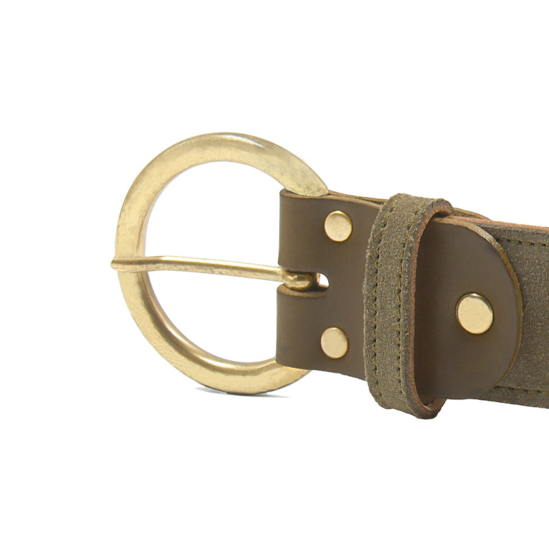 vue boucle ceinture boheme cuir daim kaki jules & jenn