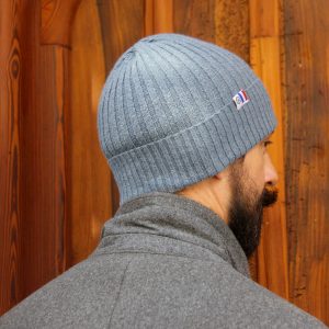 vue portee bonnet coton recycle bleu clair jules & jenn
