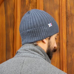 vue portee bonnet coton recycle bleu denim jules & jenn