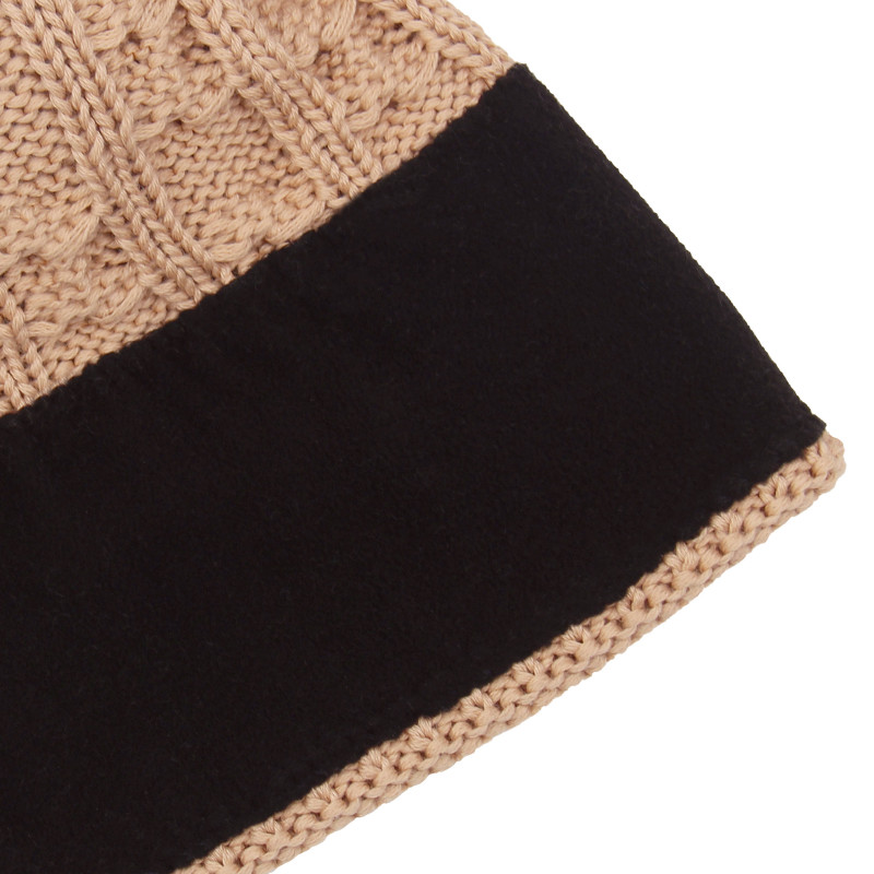 vue interieur bonnet pompon laine camel jules & jenn
