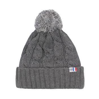 bonnet pompon laine gris jules & jenn