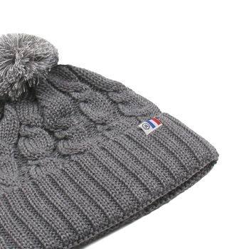 vue serree bonnet pompon laine gris jules & jenn