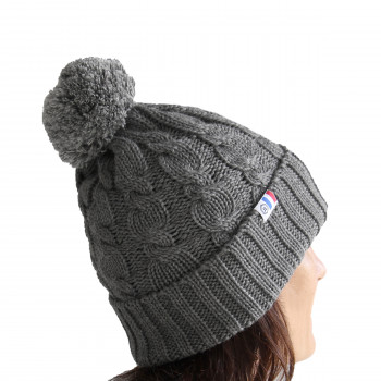 vue portee bonnet pompon laine gris jules & jenn