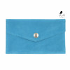 pochette enveloppe cuir daim upcycle bleu azur jules & jenn